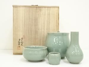 漢青陶窯　金福漢造　高麗青磁皆具（共箱）